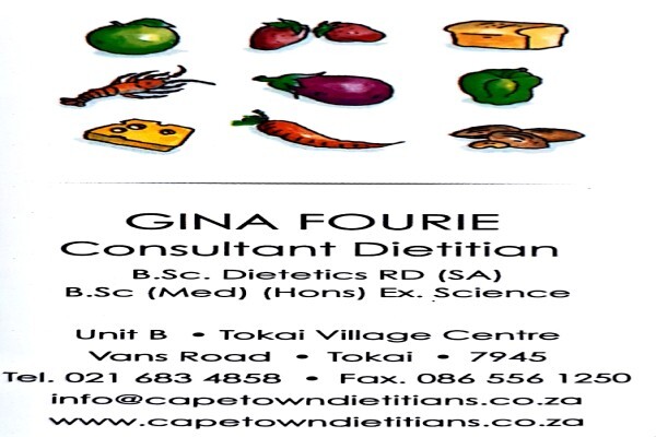 Gina Fourie (RD)(SA) - Consultant Dieticians