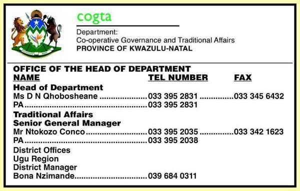 Co-Operative Governance & Traditional Affairs