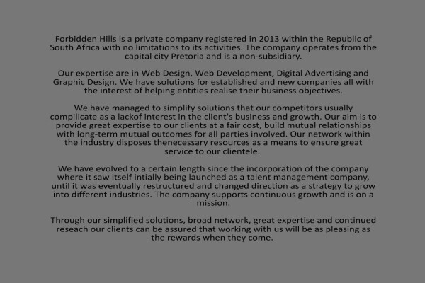 Forbidden Hills (Pty) Ltd