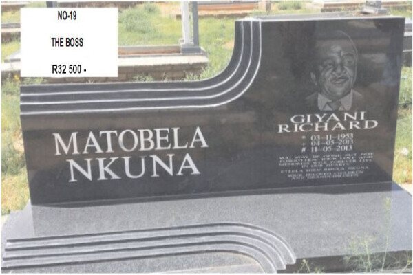 TOMBSTONES FOR AFRICA