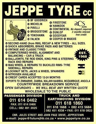 Jeppe Tyre Cc