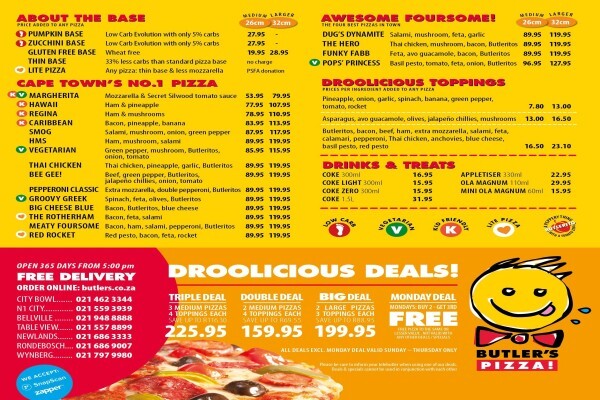 Butler's Pizza Free Delivery