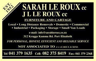 Sarah Le Roux Furniture Removals