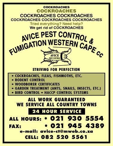 Avice Pest Control & Fumigation Western Cape CC