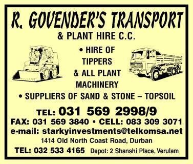 R. Govender's Transport & Plant Hire CC