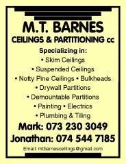 M T Barnes Ceilings & Partitions CC