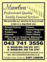 Maselwa Professional Quality Family Funeral Services