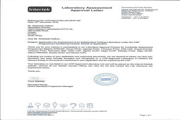 Chem-Science Laboratories (Pty) Ltd