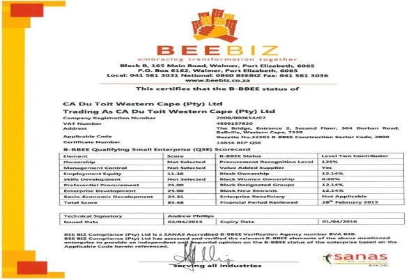 C A Du Toit (Pty) Ltd