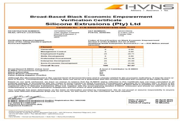 Silicone Extrusions (Pty) Ltd
