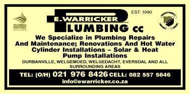 E Warricker Plumbing CC