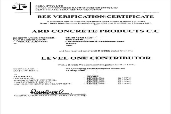 A R D Concrete Products CC