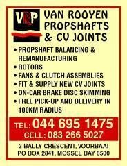 Van Rooyen Propshafts & CV Joints.