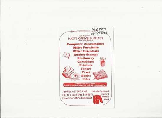 HAITI TRADING CC t/a HAITI OFFICE SUPPLIES