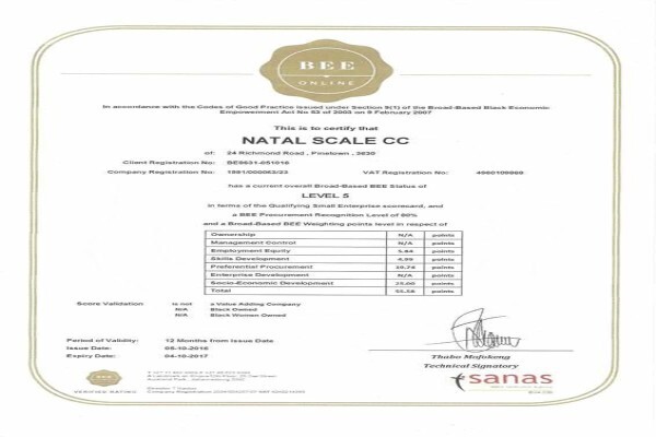 Natal Scale Co CC