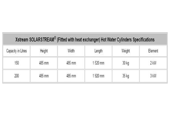 Xstream Solar Hot Water Cylinders
