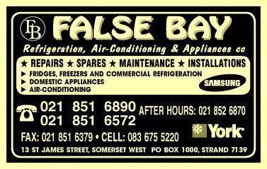 False Bay Refrigeration Air-Conditioning & Appliances CC
