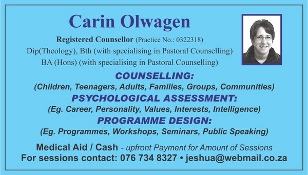Counselling Carin Olwagen