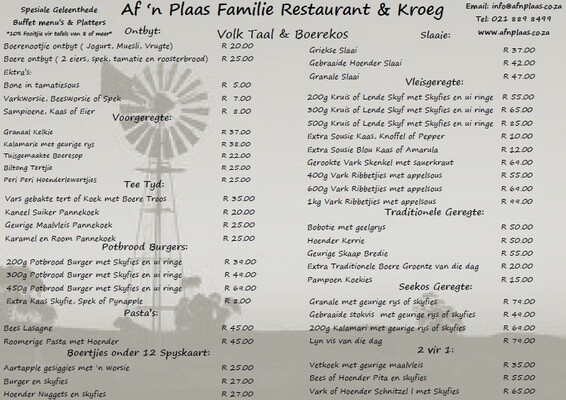 Af 'n Plaas Familie Restaurant