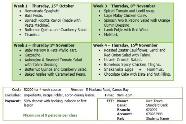 Nice Touch Cooking Classes And Catering