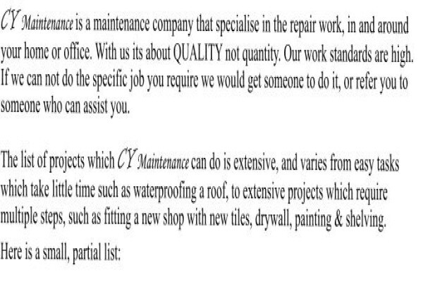 Cy Maintenance Cc