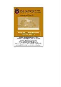 De Kock & Associates Inc. Attorneys