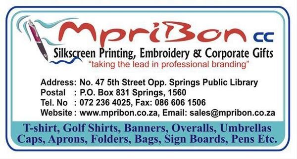 Mpribon Silkscreen Printing And Corporate Gifts Cc