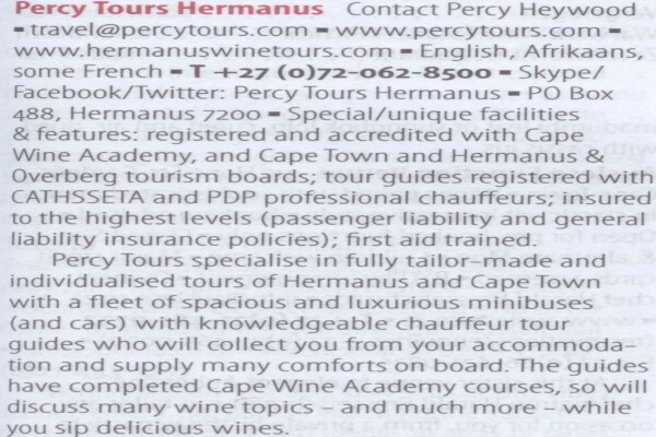 Percy Tours (And Transfers) Hermanus