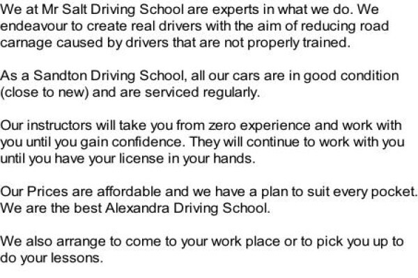 Mr Salt Driving School