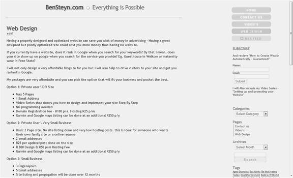 Bensteyn.Com Website Design