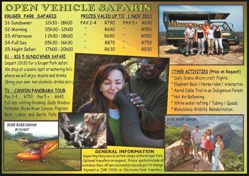 Kruger Park Open Vehicle Safaris