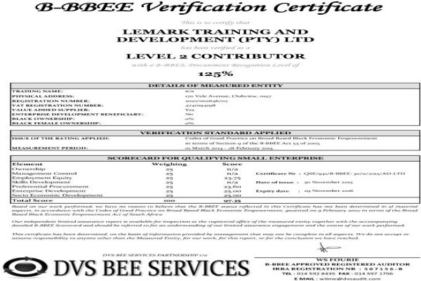Lemark Training And Development (Pty) Ltd