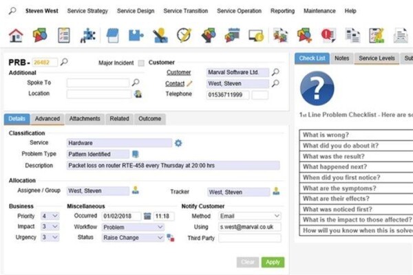Marval Sa Service Management Tool