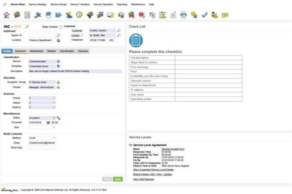 Marval Sa Service Management Tool