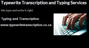 Typewrite Transcription and Typing Services CC